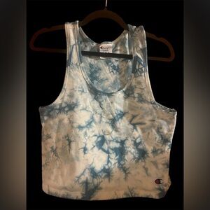 Champion Blue Tie-Dye Crop Tank Top